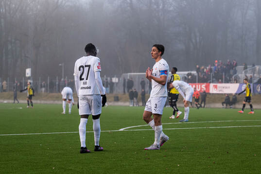 Helsingborgs Ebrima Bajo och Wilhelm Nilsson deppar