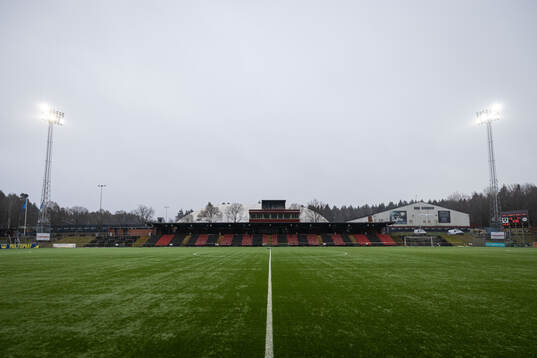 Generell vy på Grimsta IP innan fotbollsmatchen i Svenska