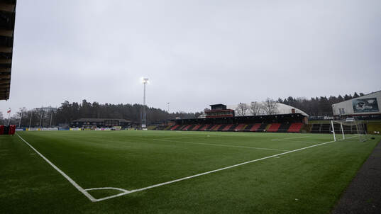 Generell vy på lGrimsta IP innan fotbollsmatchen i Svenska