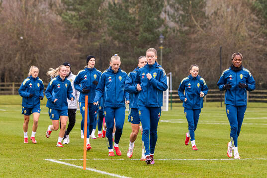 Players of the Swedish women's national football team at a