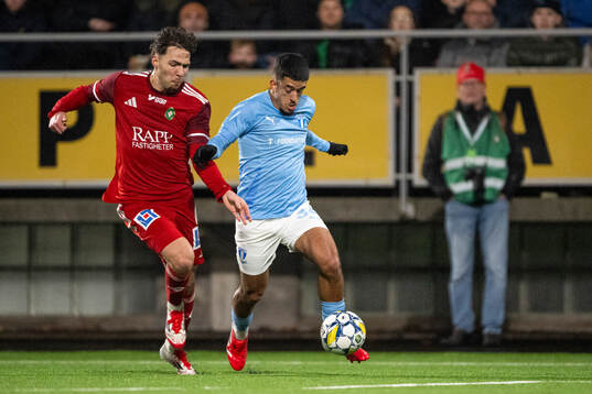 Skövde AIKs Hannes Forsgård och Malmö FFs Zakaria Loukili