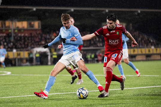 Malmö FFs Hugo Bolin och Skövde AIKs Valdemar Linnarsson