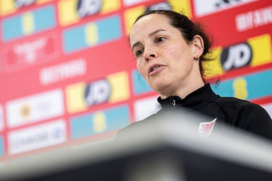 Head coach Rhian Wilkinson of the Welsh women's national