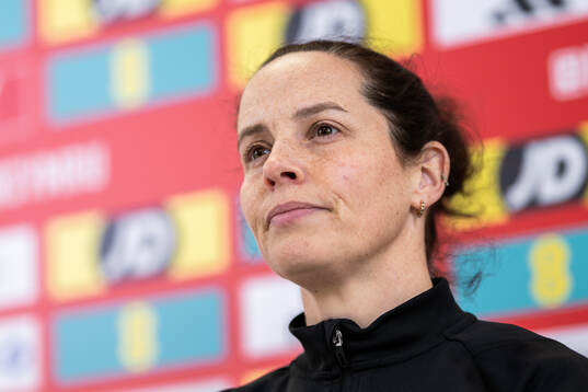 Head coach Rhian Wilkinson of the Welsh women's national