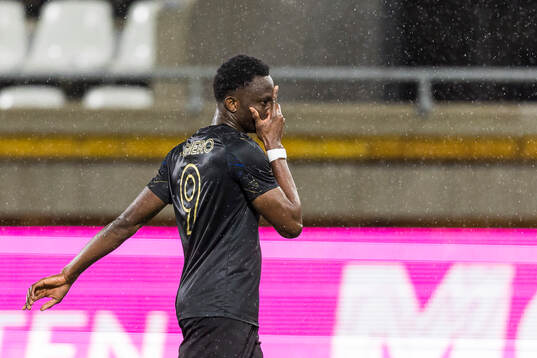 Halmstads Yannick Agnero jublar