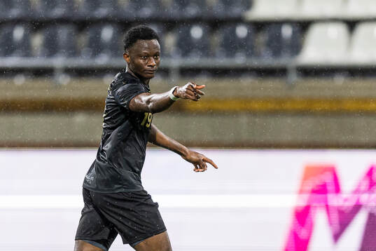 Halmstads Yannick Agnero jublar
