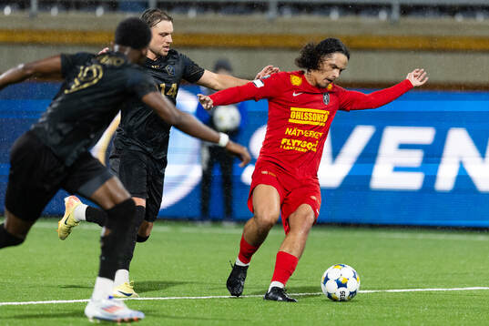Halmstads Pawel Chrupalla och Landskronas André Alvarez