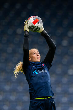 Goalkeeper Selma Panengstuen of the Norwegian women's