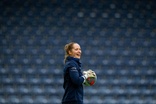 Goalkeeper Aurora Mikalsen of the Norwegian women's