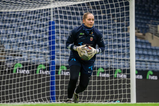 Goalkeeper Aurora Mikalsen of the Norwegian women's