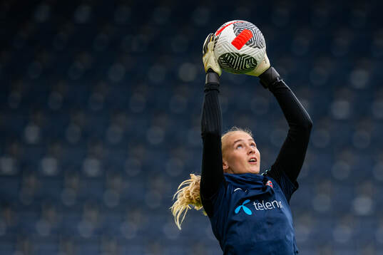 Goalkeeper Selma Panengstuen of the Norwegian women's