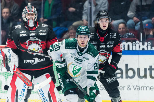 Färjestads Marcus Westfält och Malmö Redhawks målvakt