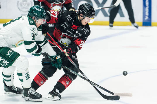 Färjestads Marian Studenic och Malmö Redhawks Henrik