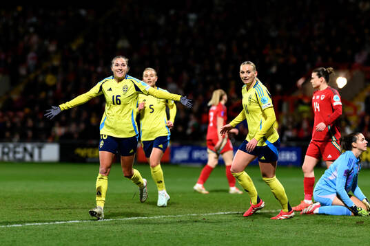 Filippa Angeldahl of Sweden celebrates