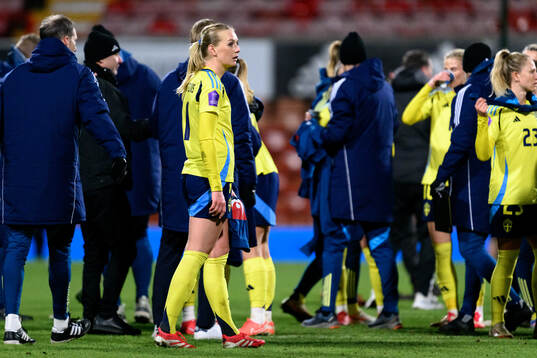 Stina Blackstenius of Sweden looks dejected