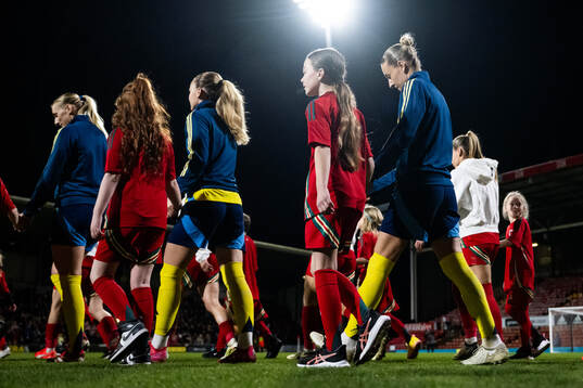 Emma Kullberg of Sweden enters the pitch