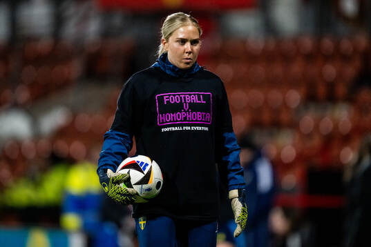 Goalkeeper Sofia Hjern of Sweden