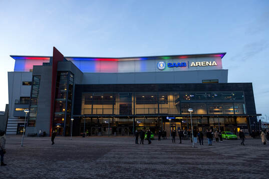 Exteriör vy av Saab Arena
