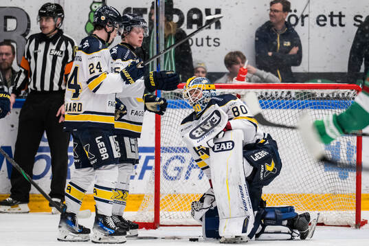 HV71s målvakt Frederik Dichow har ont