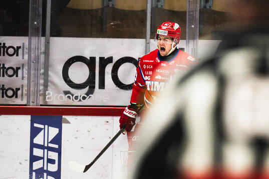 Timrås Filip Hållander jublar