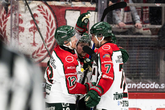 Frölundas Max Friberg, Henrik Tömmernes och Erik Thorell