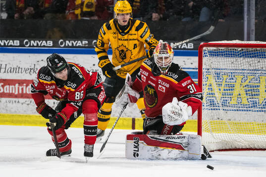Luleås Mathias Bromé och målvakt Matteus Ward