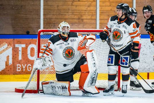 Karlskronas målvakt Carl Malmqvist och Filip Cruseman