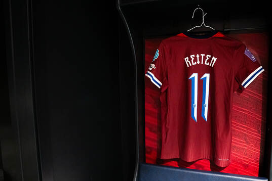 The kit of Guro Reiten of Norway in the dressing room
