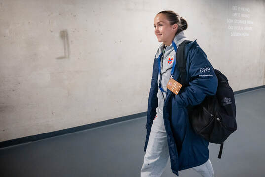 Guro Reiten of Norway arrives