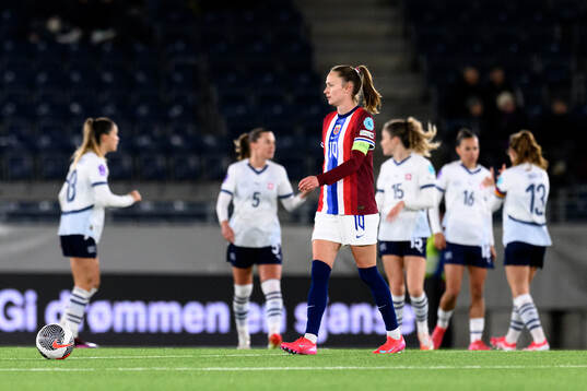 Caroline Graham Hansen of Norway looks dejected