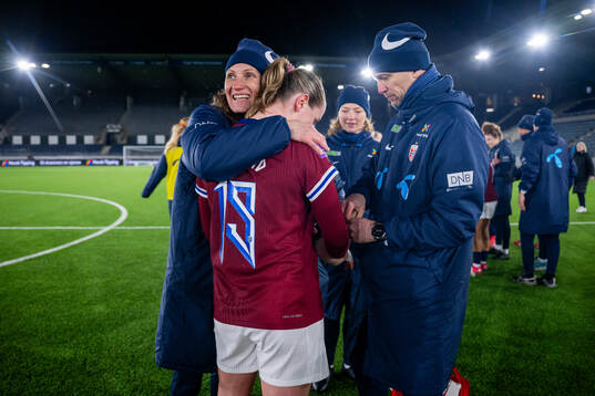 Ingvild Stensland, assistant coach of Norway, celebrates