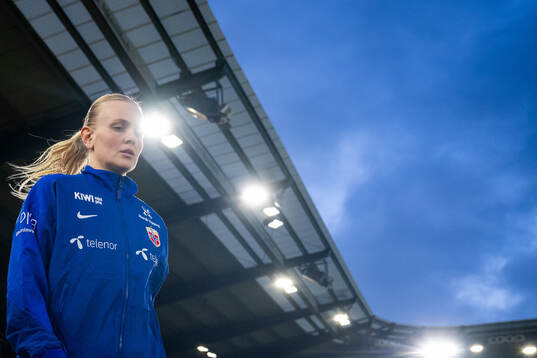 Karina Sævik of Norway enters the pitch