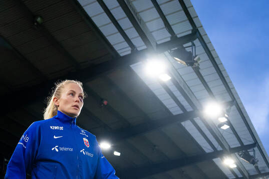 Guro Bergsvand of Norway enters the pitch