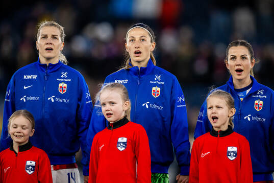 Ada Hegerberg, goalkeeper Cecilie Fiskerstrand and Tuva