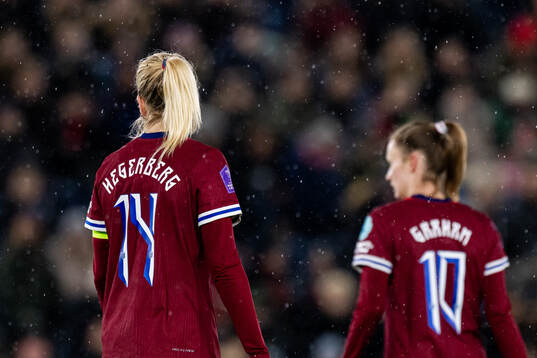 Ada Hegerberg and Caroline Graham Hansen of Norway