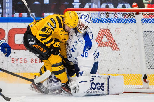 Skellefteås Martins Dzierkals och Leksands målvakt Mantas