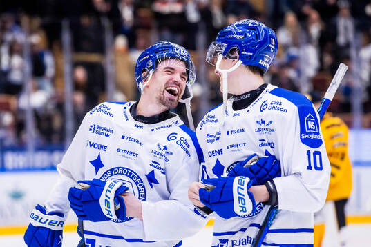 Leksands Eddie Larsson jublar