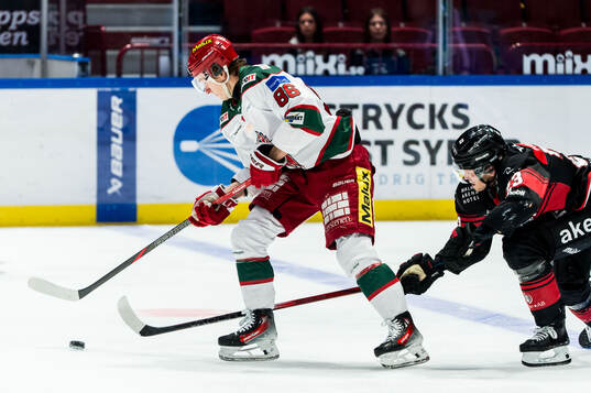 Modos Lukas Jasek och Malmö Redhawks Christoffer Forsberg
