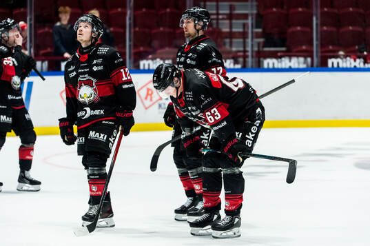 Malmö Redhawks Linus Öberg, Fredrik Händemark och Johan