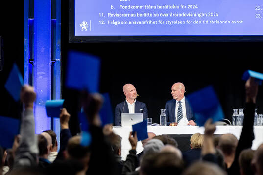 Votering och mötessekreterare Peter Brandt och