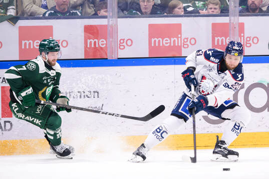 Färjestads Axel Bergkvist och Linköpings Robin Kovacs