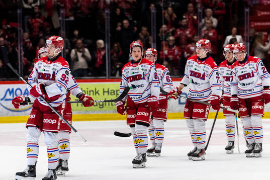 Timrås Anton Lundmark och Erik Walli Walterholm deppar
