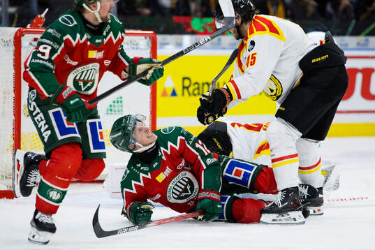Frölundas Max Friberg och Brynäs Charles-Édouard D'astous
