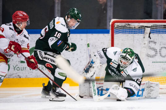 Tingsryds Gustav Eurenius och målvakt Pontus Eltonius