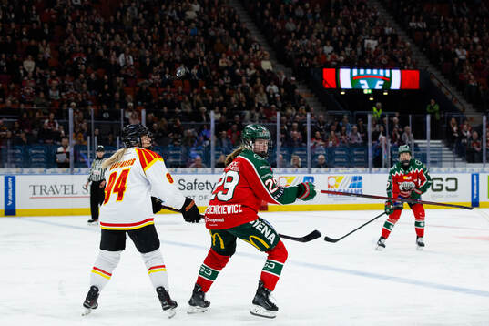Brynäs Fanni Garát Gasparics och Frölundas Felicia