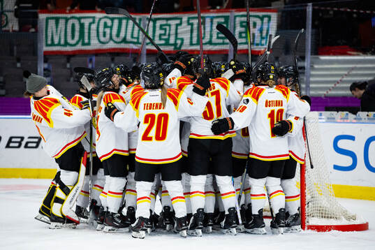 Brynäs spelare jublar