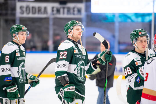 Tingsryds Joel Ohlsson, Oliver Bohm och Helmer Styf deppar