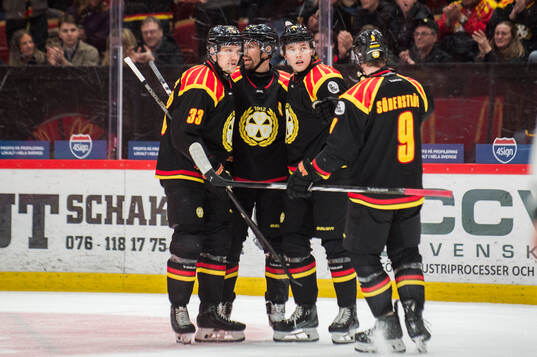 Brynäs Jakob Silfverberg, Anton Rödin, Theo Lindstein och