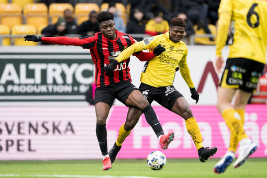 Brommapojkarnas Ezekiel Alladoh och Elfsborgs Terry Yegbe