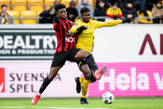 Brommapojkarnas Ezekiel Alladoh och Elfsborgs Terry Yegbe